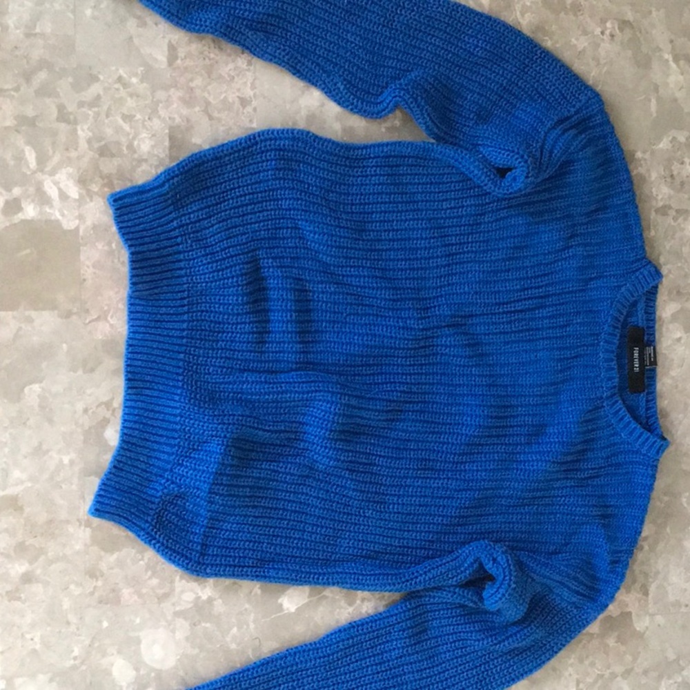Forever 21 Blue Tight Knit Sweater
